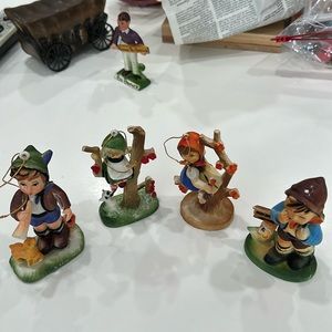 Vintage Plastic Girls and Boys Christmas Ornaments 4” tall by 2 2.5” wide